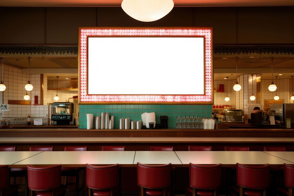 Digital menu architecture restaurant lighting. AI generated Image by rawpixel.