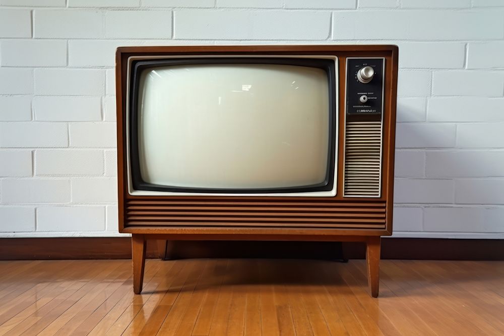 Vintage television screen wood architecture. AI generated Image by rawpixel.