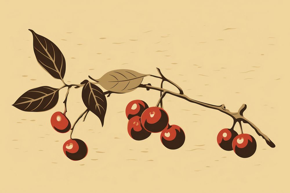Coffee cherries growing cherry plant food. AI generated Image by rawpixel.