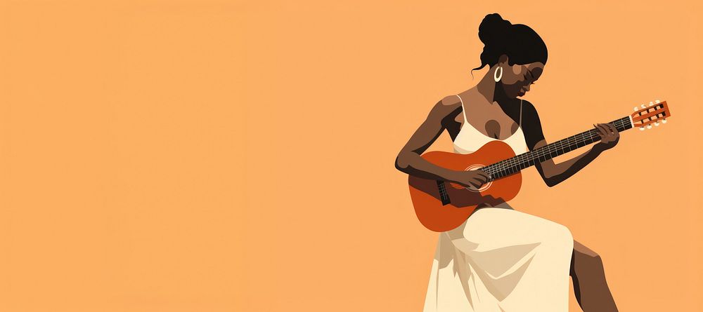 African woman playing guitar musician performance creativity. 