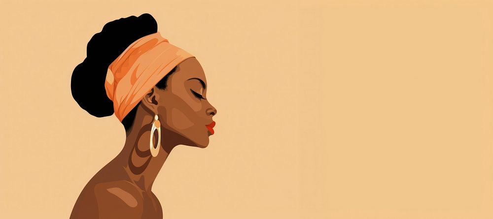 African woman portrait cartoon adult. 