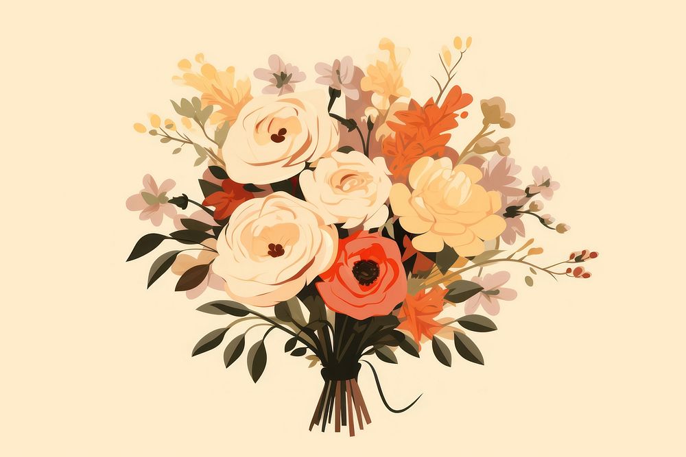 A flower bouquet painting pattern plant. AI generated Image by rawpixel.
