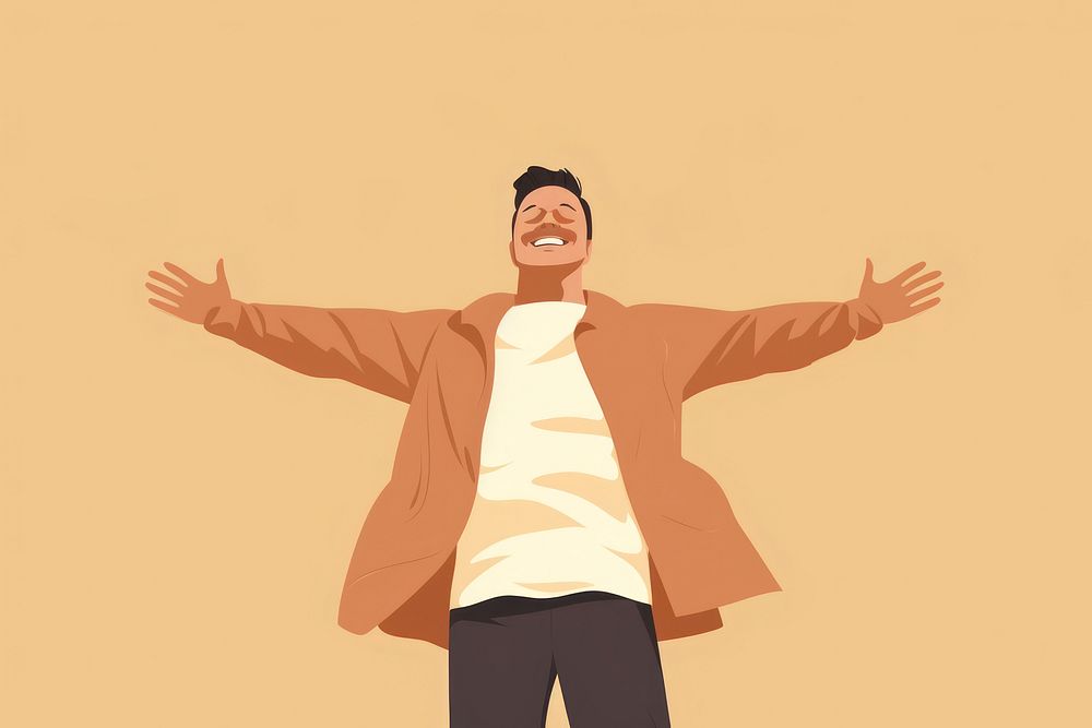 Happy man gesturing happiness standing. AI generated Image by rawpixel.