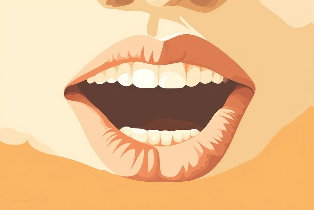 Open Screaming Mouth teeth mouth happiness. AI generated Image by rawpixel.