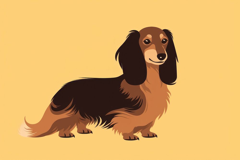 Long haired dachshound pet animal mammal. AI generated Image by rawpixel.