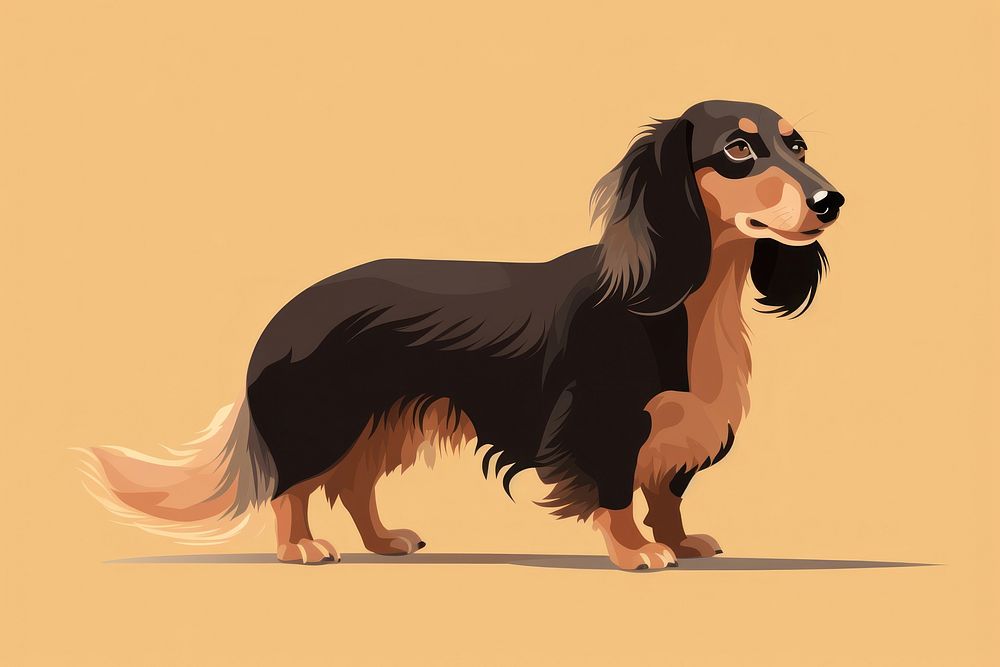 Long haired dachshound pet animal mammal. AI generated Image by rawpixel.