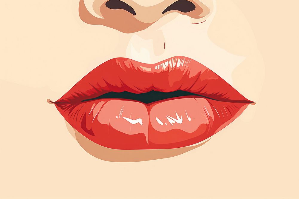 Lipstick kiss cosmetics fashion cartoon. AI generated Image by rawpixel.