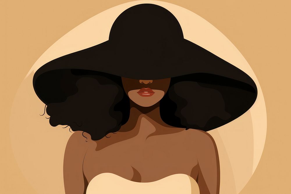 Black Chubby woman fashion adult face. 