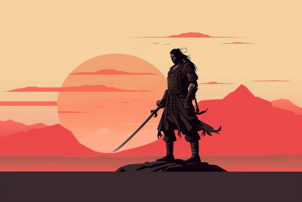 Samurai warrior samurai adult silhouette. AI generated Image by rawpixel.