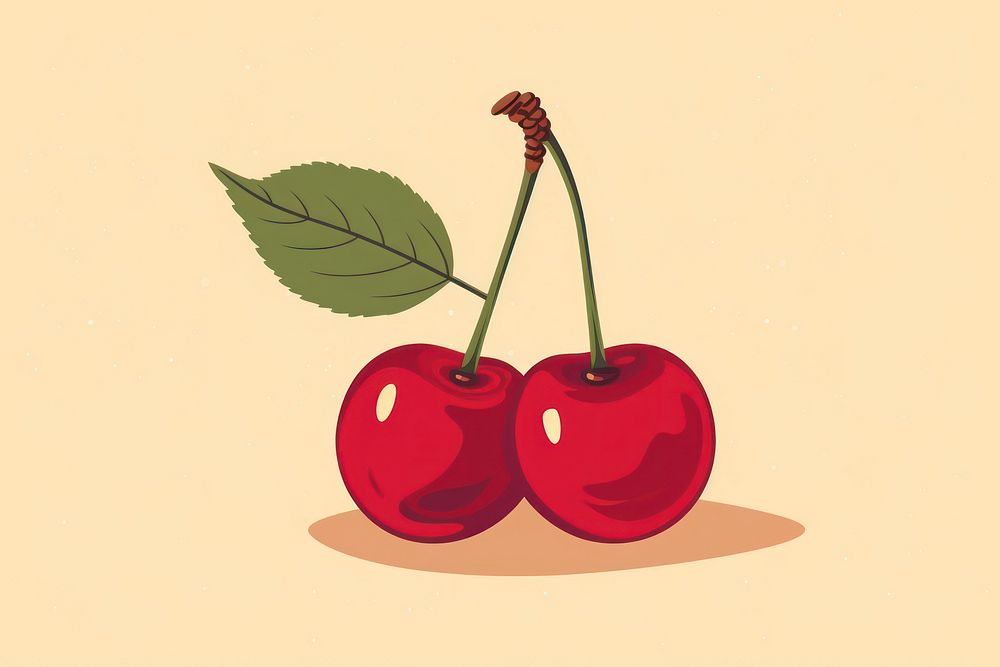 Red cherry icon fruit plant food. AI generated Image by rawpixel.