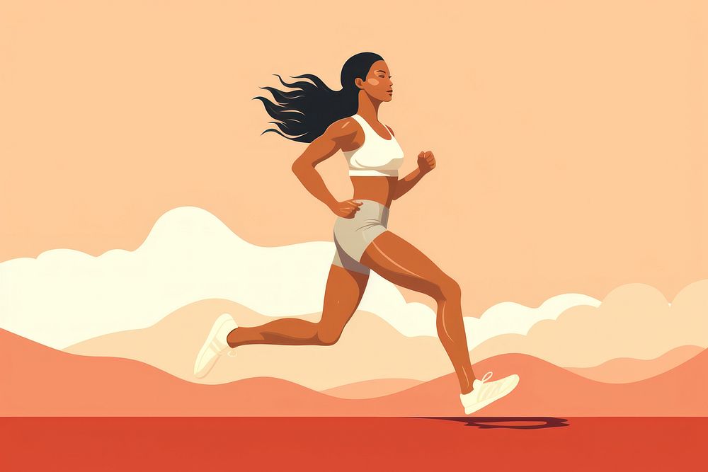 Woman runner running jogging adult. AI generated Image by rawpixel.