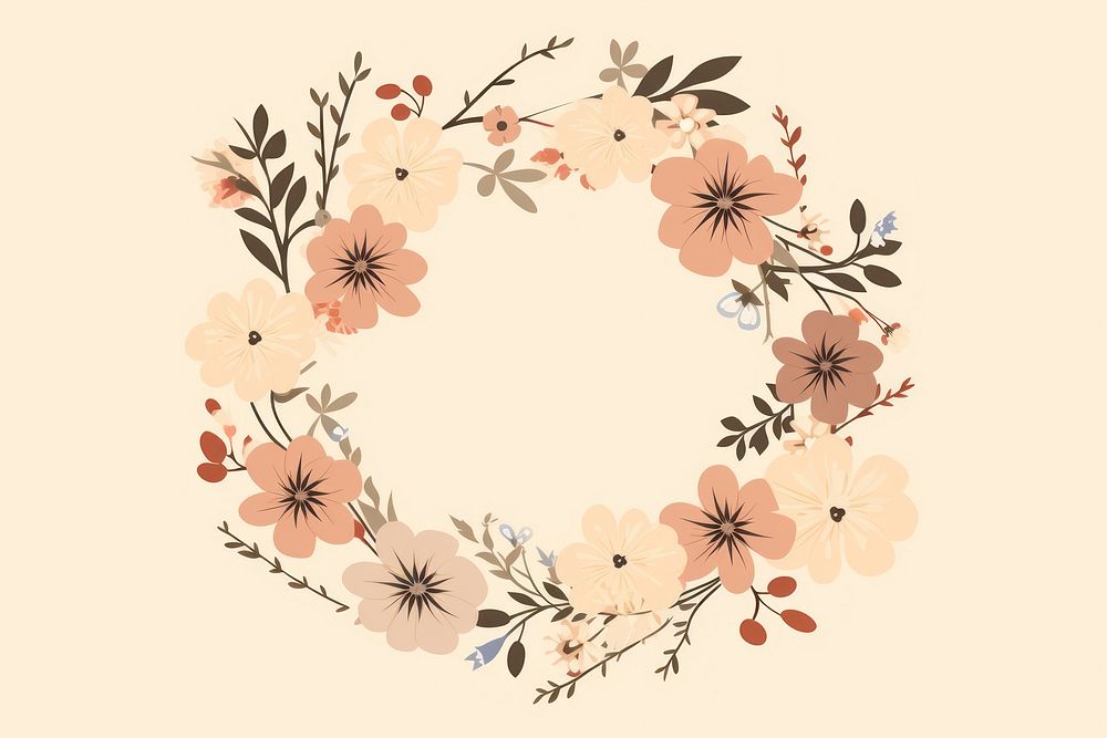 Flowers wreath pattern plant creativity. AI generated Image by rawpixel.