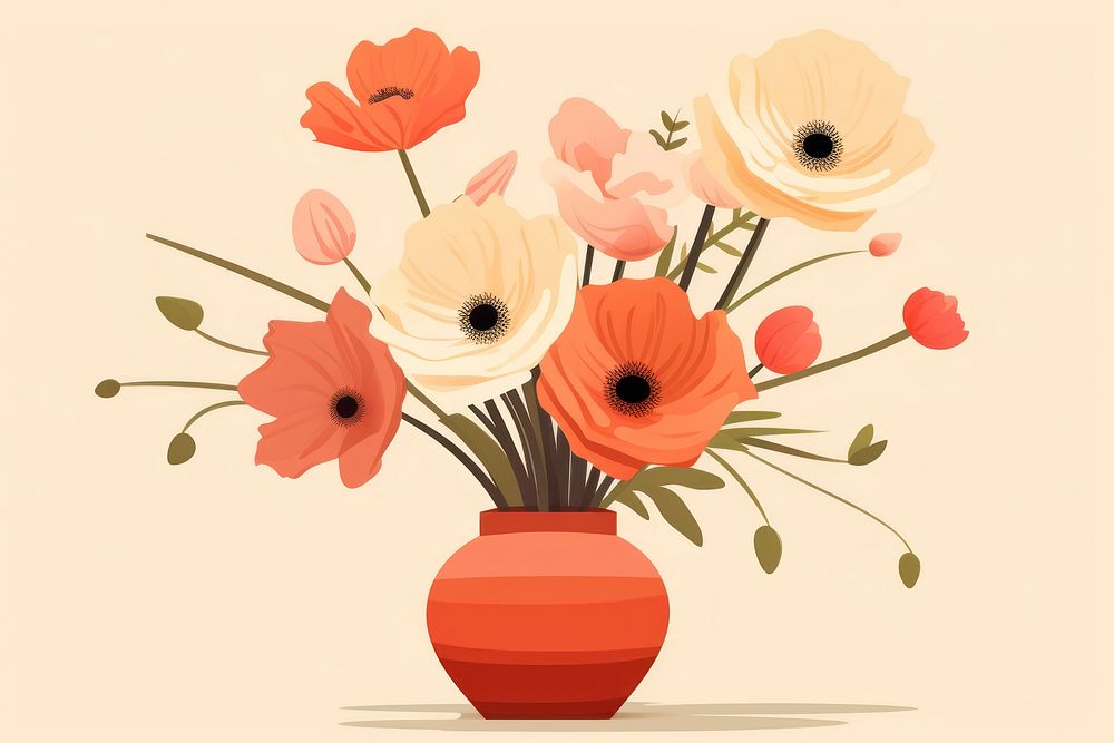 Flower plant vase art. AI generated Image by rawpixel.