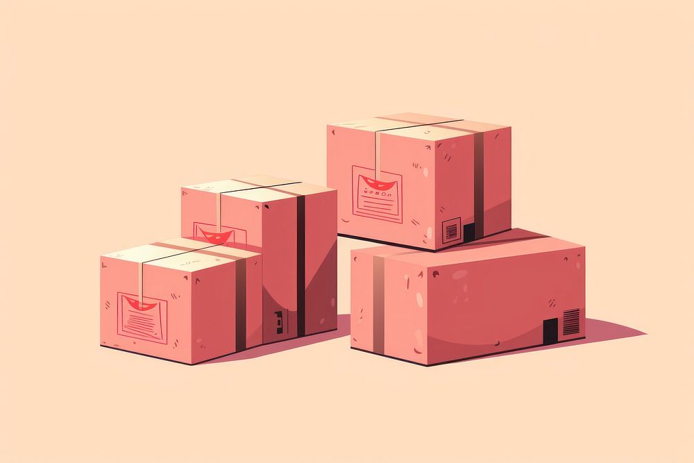 Delivery parcel boxs cardboard carton pink. AI generated Image by rawpixel.