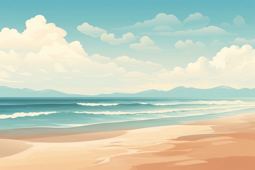 Beach landscape backgrounds outdoors. AI generated Image by rawpixel.