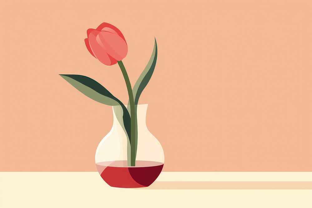 Tulip vase painting flower. 