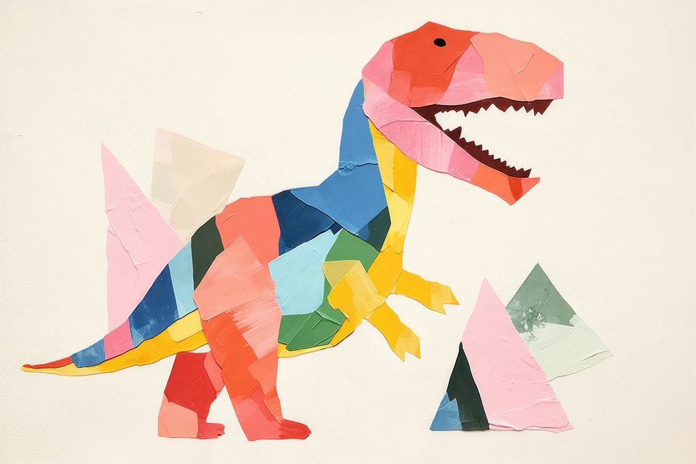 Art dinosaur origami animal. 