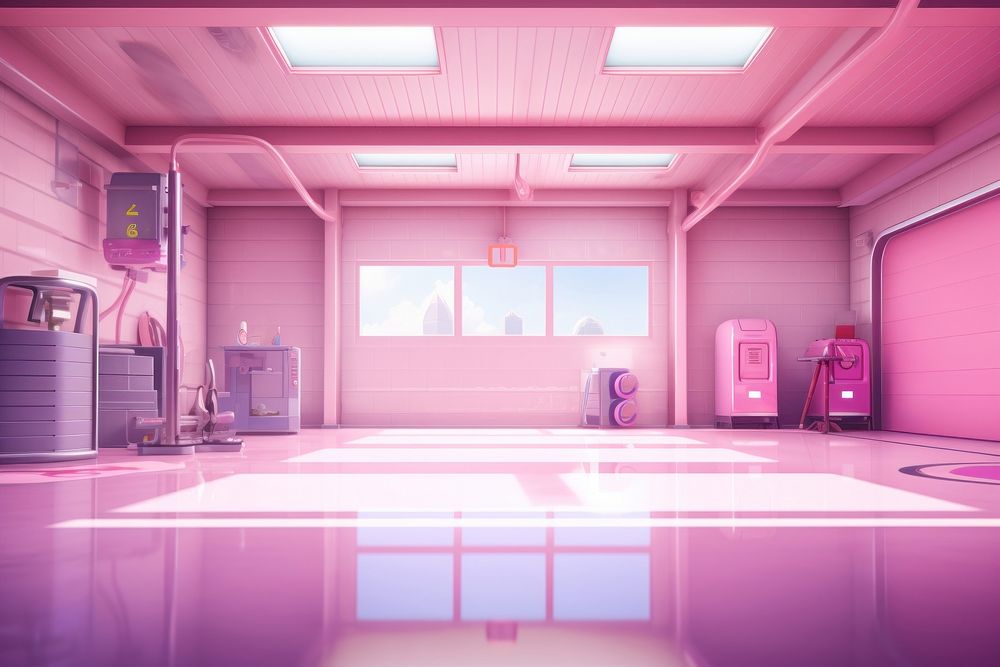 Pink garage purple architecture electronics. AI generated Image by rawpixel.