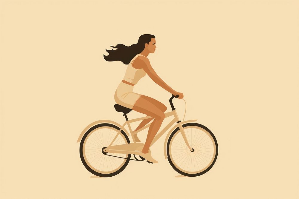 Woman riding bicycle vehicle cycling sports. AI generated Image by rawpixel.