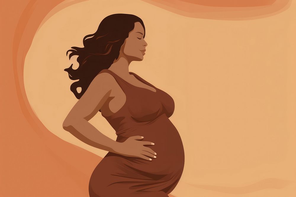 Fat pregnant woman adult anticipation beginnings. AI generated Image by rawpixel.