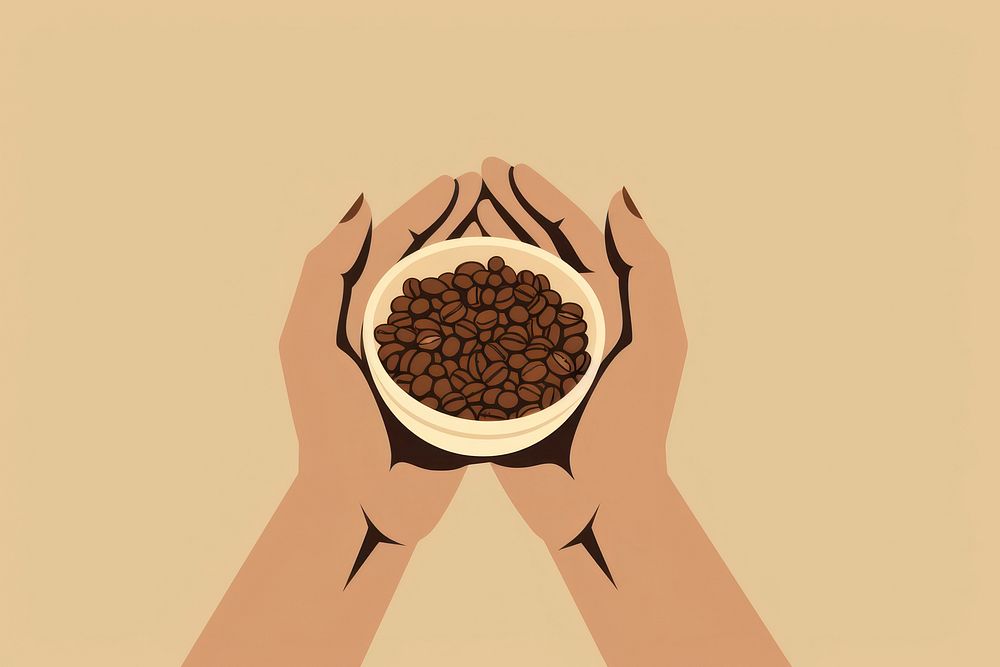 Hands holding coffee bean coffee beans refreshment freshness. AI generated Image by rawpixel.