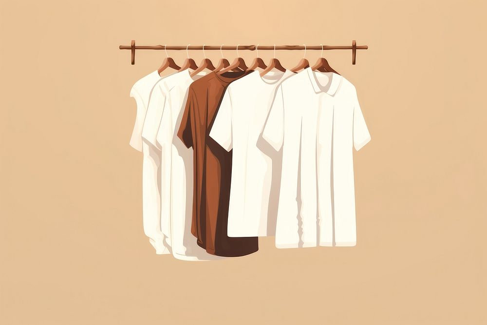 Hanged shirts brown clothesline arrangement. AI generated Image by rawpixel.