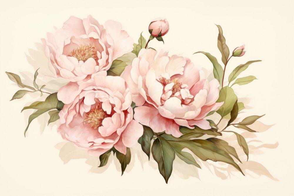 Peony blossom pattern flower. AI generated Image by rawpixel.