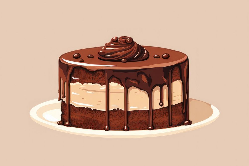 Chocolate cake food dessert icing. AI generated Image by rawpixel.