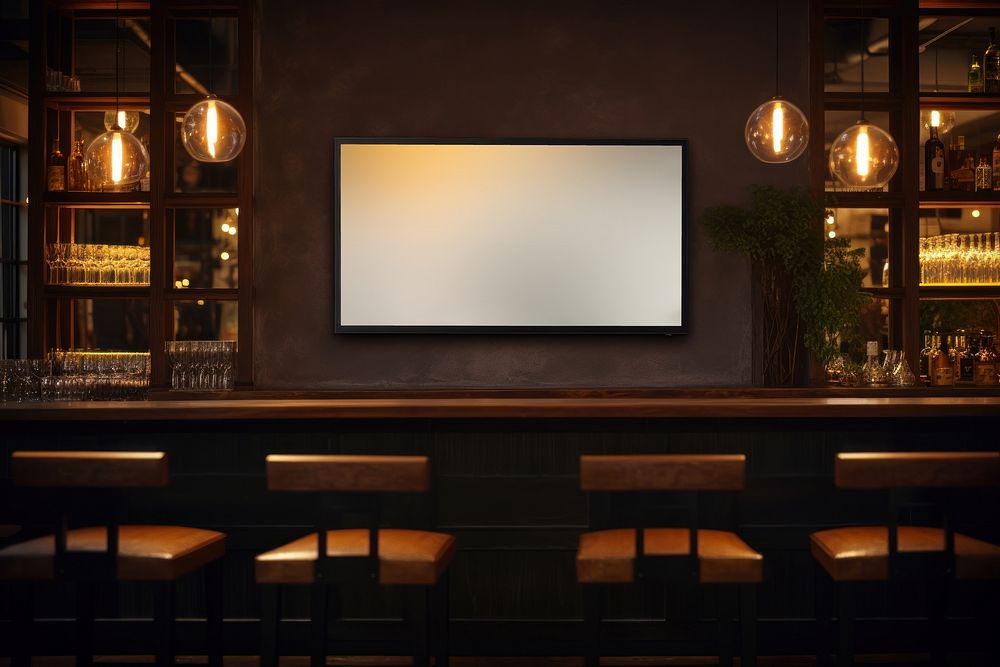 Bar television furniture screen. AI generated Image by rawpixel.