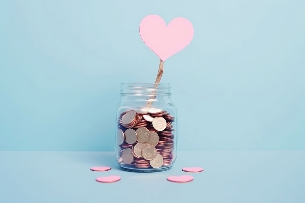 Donation heart coin pink. AI generated Image by rawpixel.