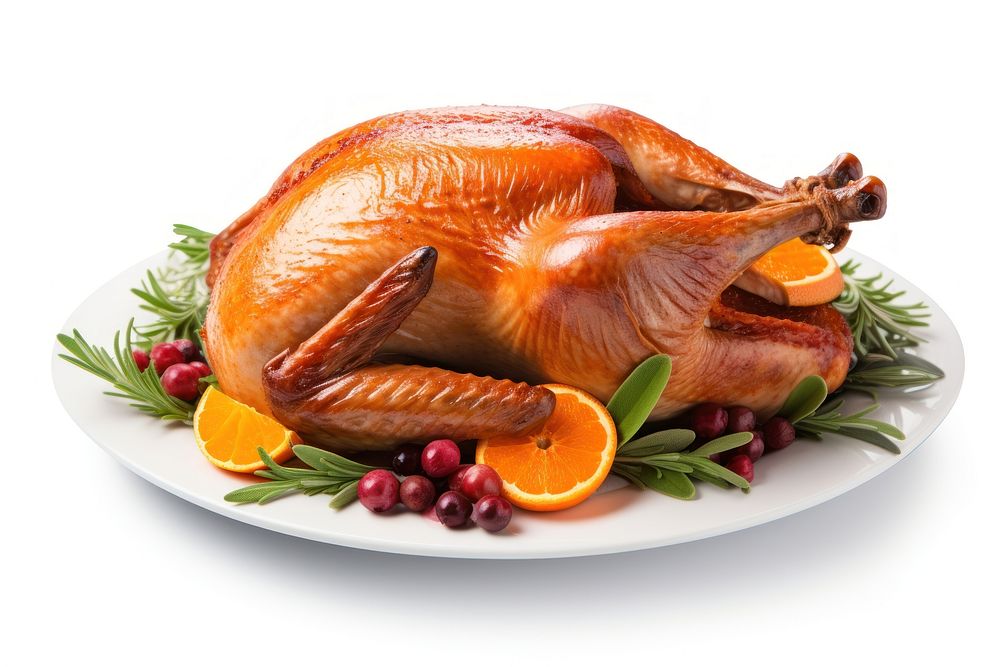 Plate dinner turkey meat. AI generated Image by rawpixel.