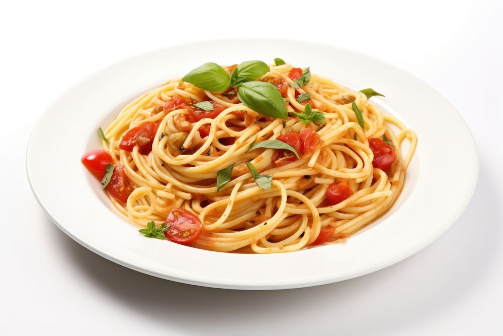 Pasta plate spaghetti food. AI generated Image by rawpixel.