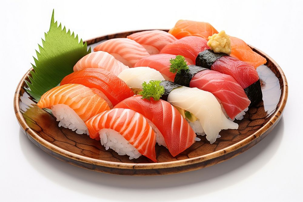 Sushi plate seafood rice. 