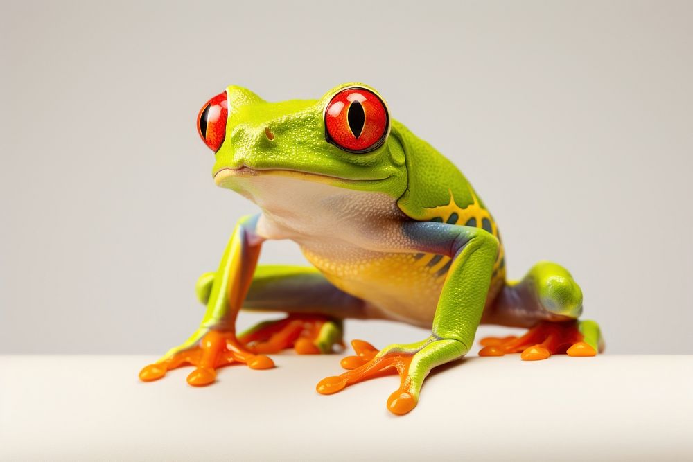 Red-Eyed Tree Frog frog amphibian wildlife. AI generated Image by rawpixel.