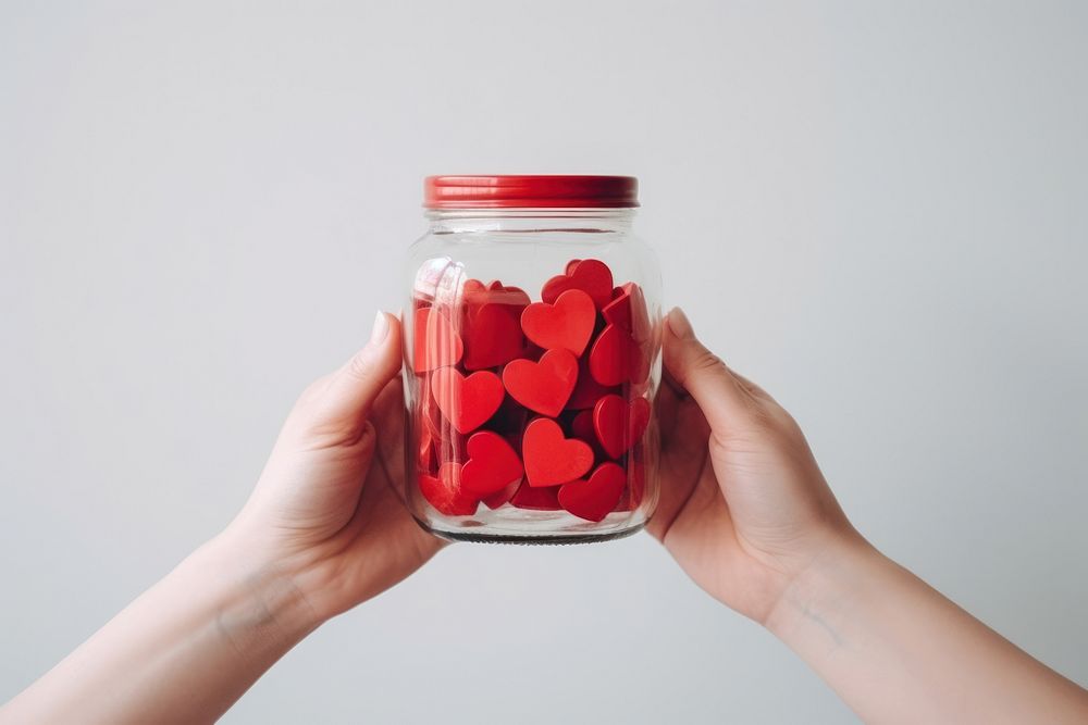 Hands giving hearts jar container freshness. AI generated Image by rawpixel.