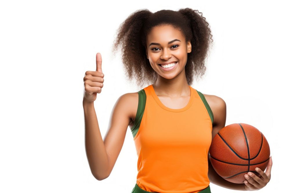 Young african american woman basketball portrait holding. AI generated Image by rawpixel.