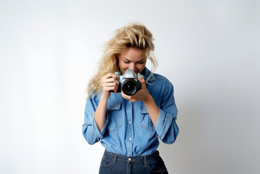 Woman photographer portrait adult photographing. 