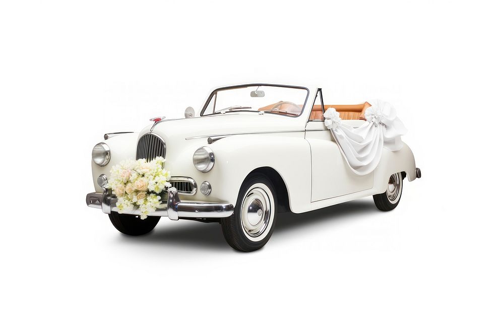 Wedding car convertible vehicle plant. AI generated Image by rawpixel.