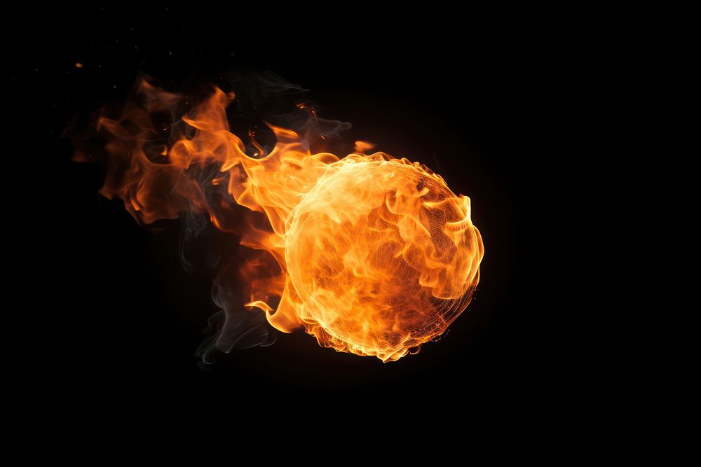 Fire ball bonfire black black background. AI generated Image by rawpixel.