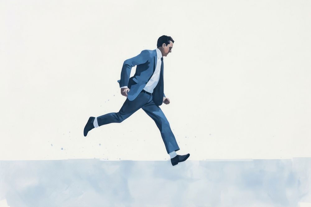 Business man run footwear jumping adult. AI generated Image by rawpixel.