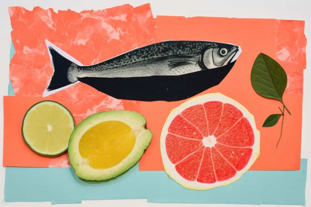 Food grapefruit plant fish. 