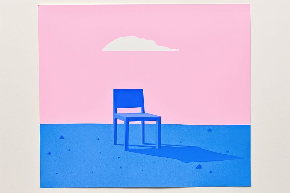 Furniture art chair blue. AI generated Image by rawpixel.