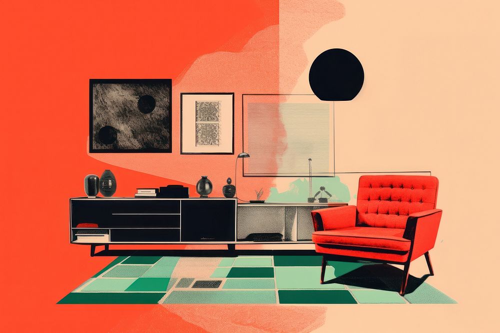 Living room art architecture furniture. AI generated Image by rawpixel.