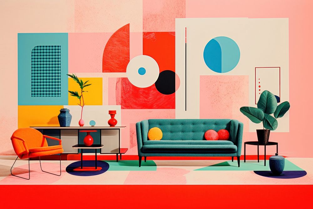 Living room art architecture furniture. AI generated Image by rawpixel.