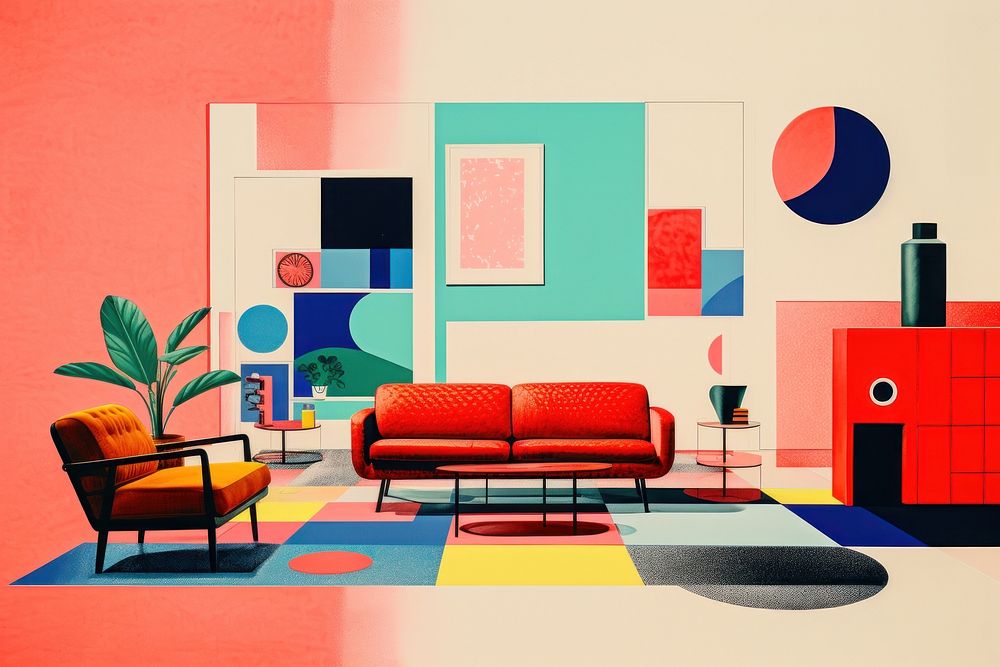 Living room art architecture furniture. AI generated Image by rawpixel.