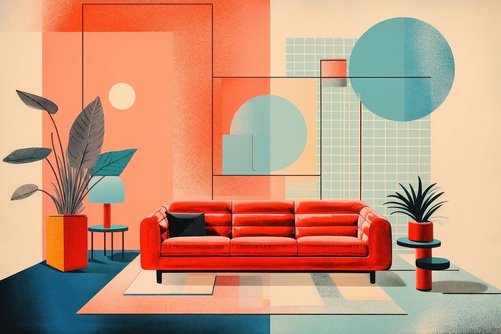 Living room art architecture furniture. AI generated Image by rawpixel.