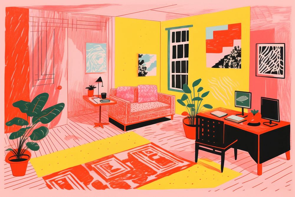 Living room illustration. 