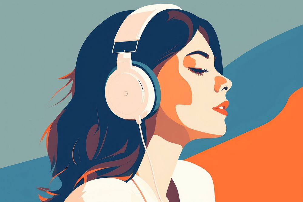 Headphones headset adult woman. AI generated Image by rawpixel.