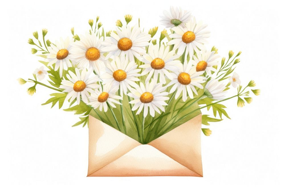 Daisy envelope flower plant. AI generated Image by rawpixel.