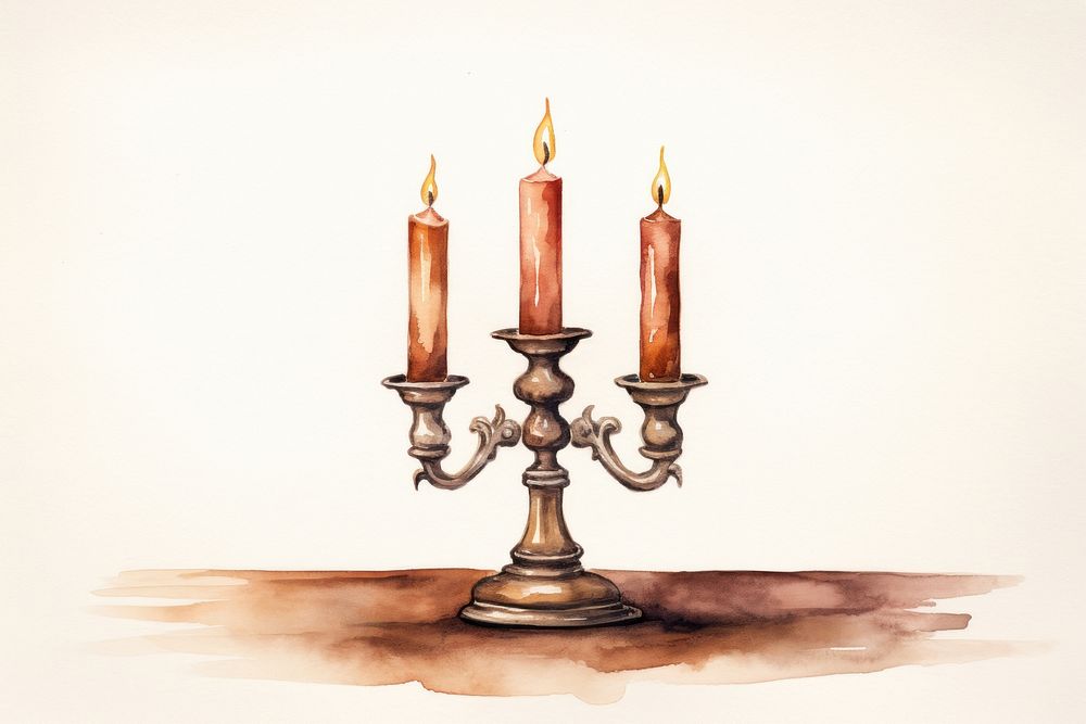 Candle table illuminated candlestick. AI generated Image by rawpixel.